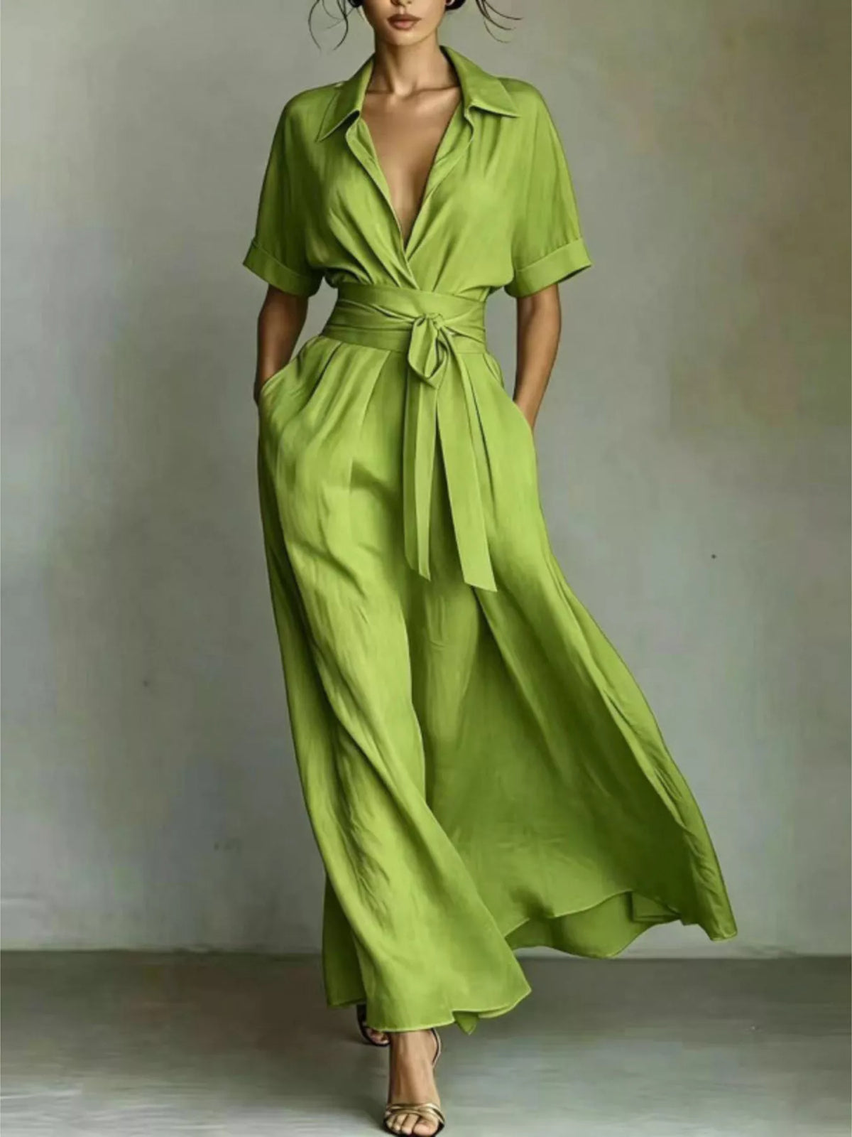 Collared Maxi Shirt Dress