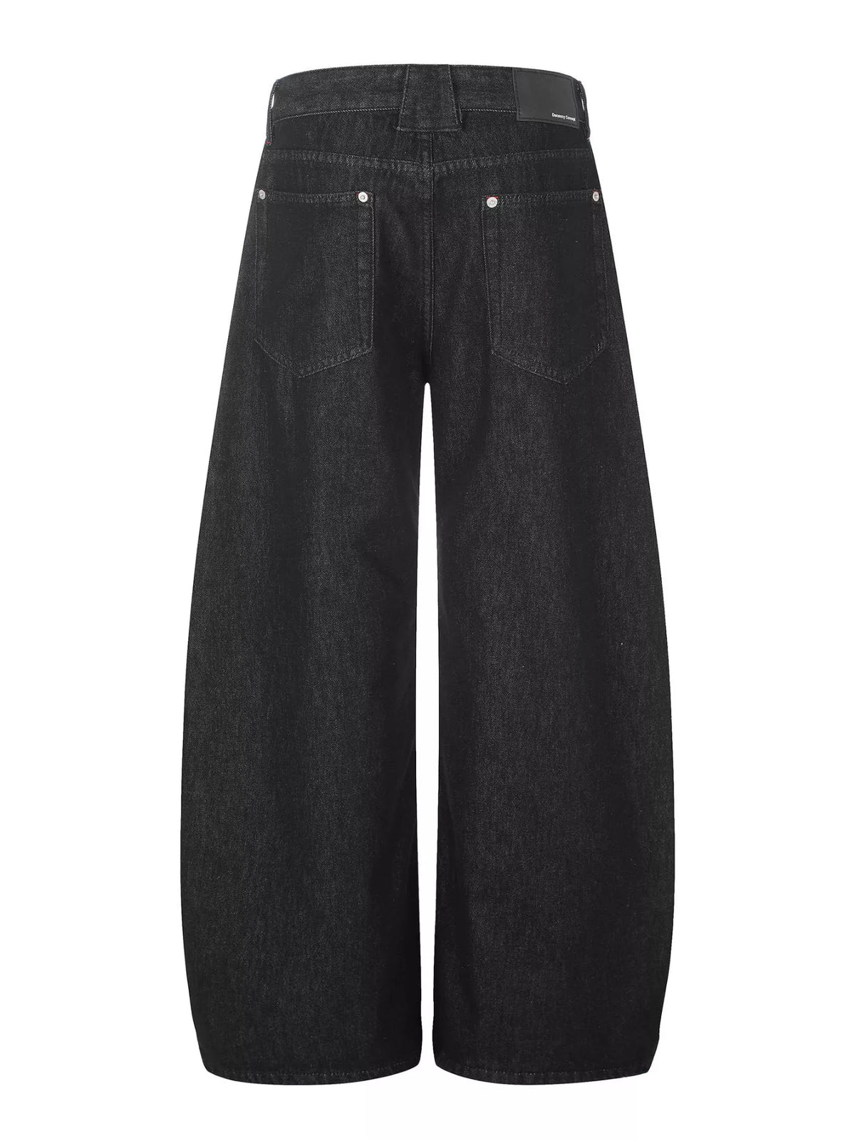 Men's High-Waisted Wide-Leg Jeans in Black by TrendMaster