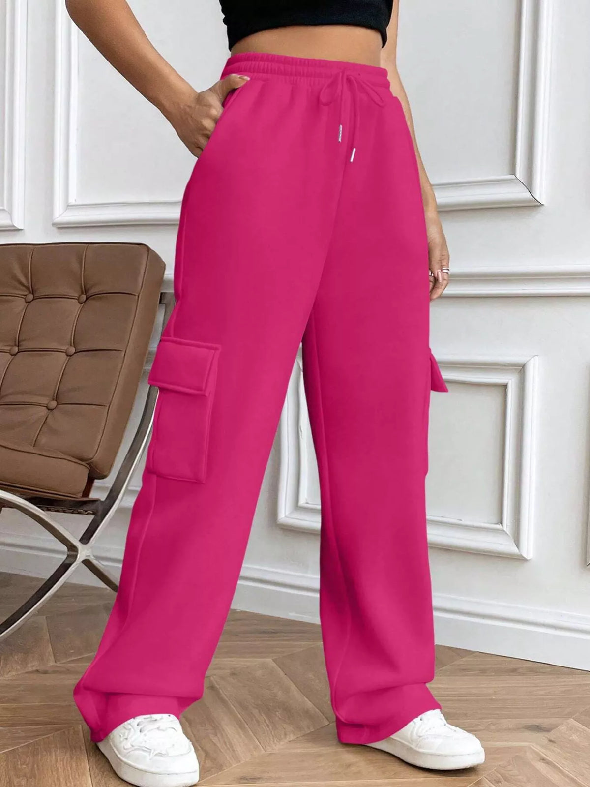 Relaxed Fit Drawstring Waist Pants