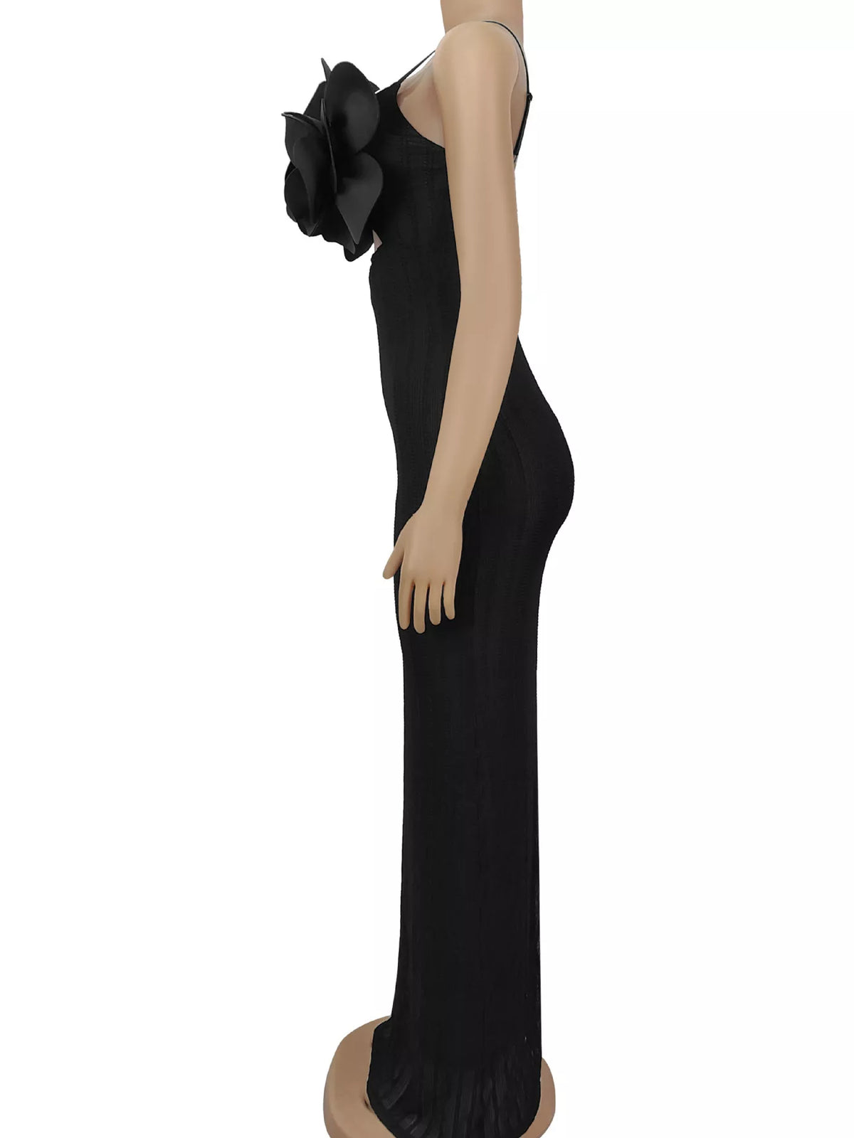 3D Flower Cutout Bodycon Maxi Dress