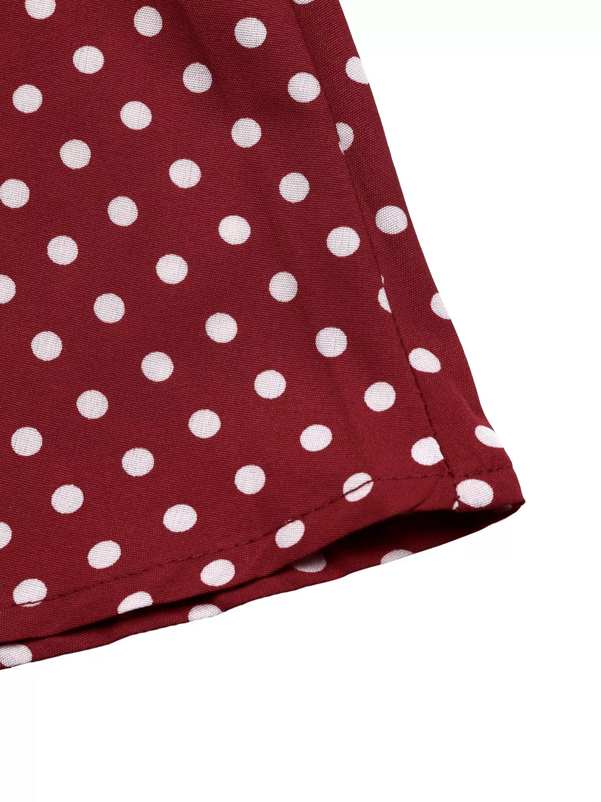 Square Neck Polka Dot Maxi Dress in Red