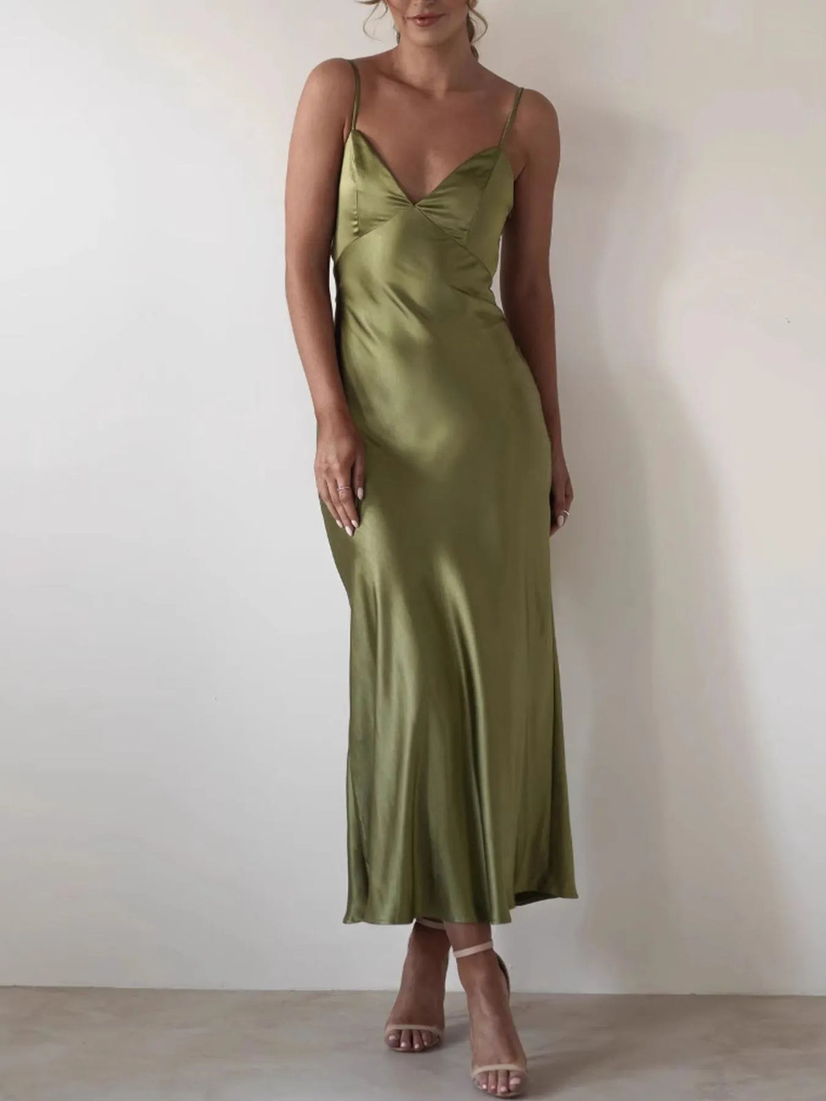 Backless Satin Cami Dress