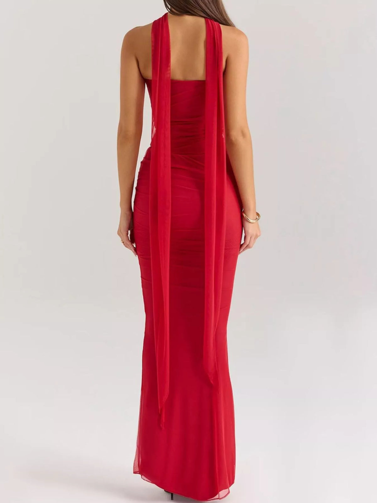 Ruched Tube Top and Maxi Skirt Set