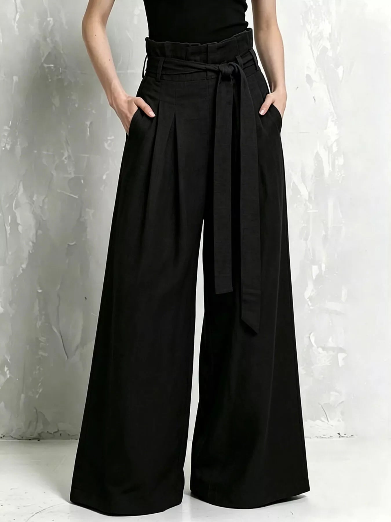 Paperbag Waist Wide Leg Pants