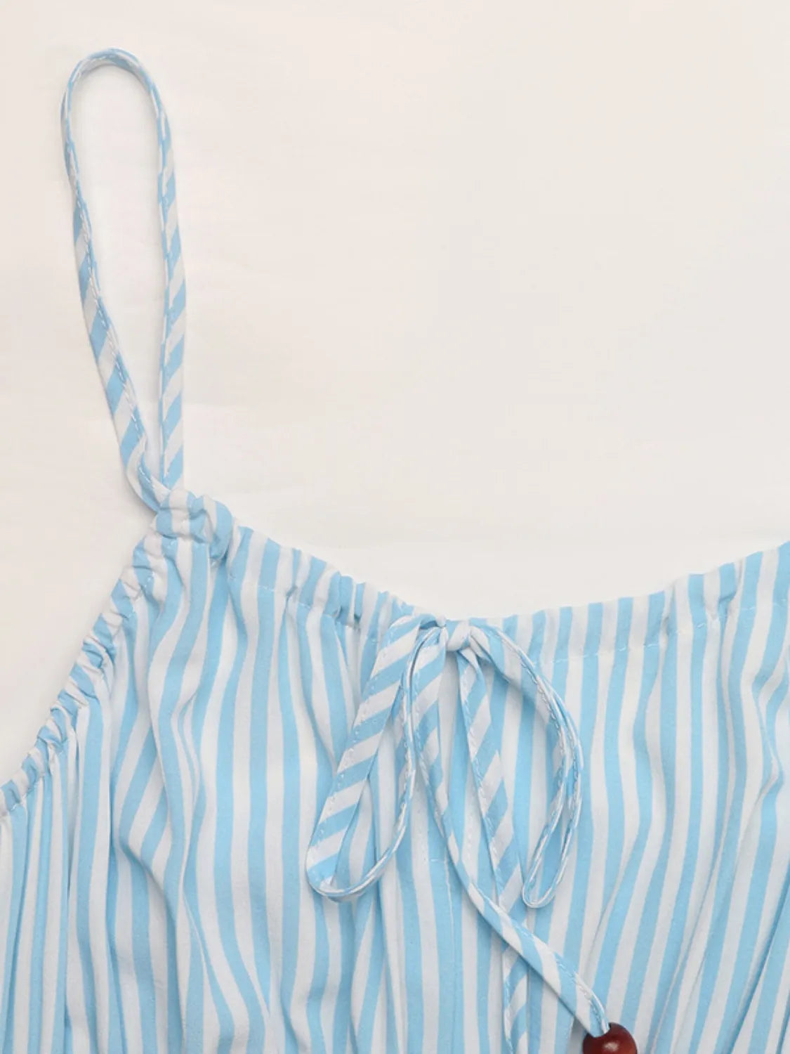 Striped Spaghetti Strap Midi Dress in Pastel Blue in Pastel  Blue