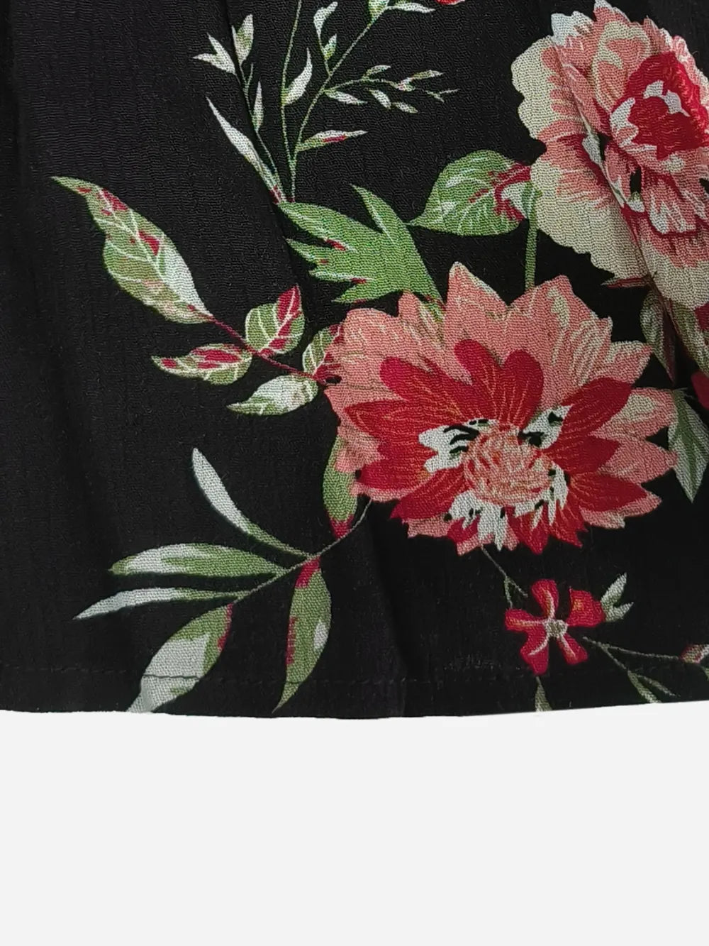 Floral Flare Sleeve Dress in Black
