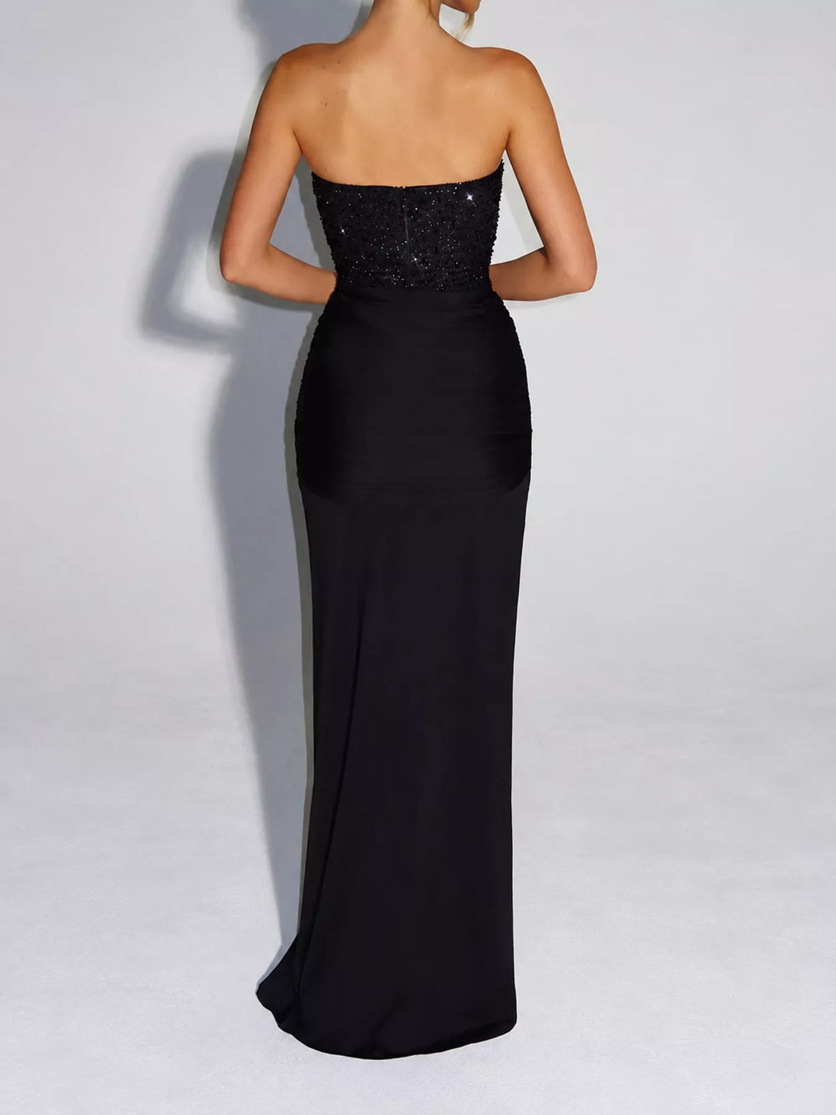 Strapless Sequin Corset Maxi Dress