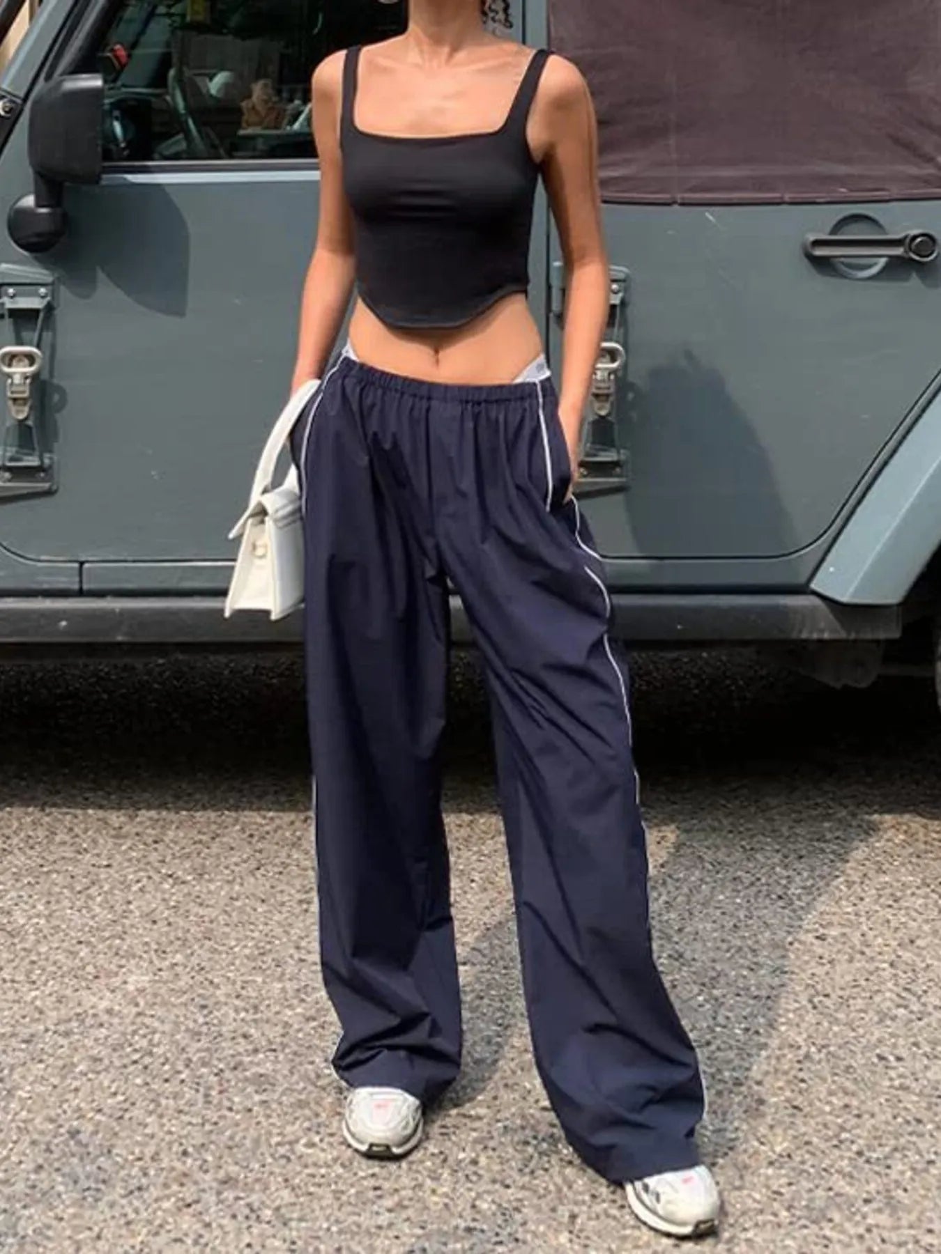 Drawstring Wide Leg Pants