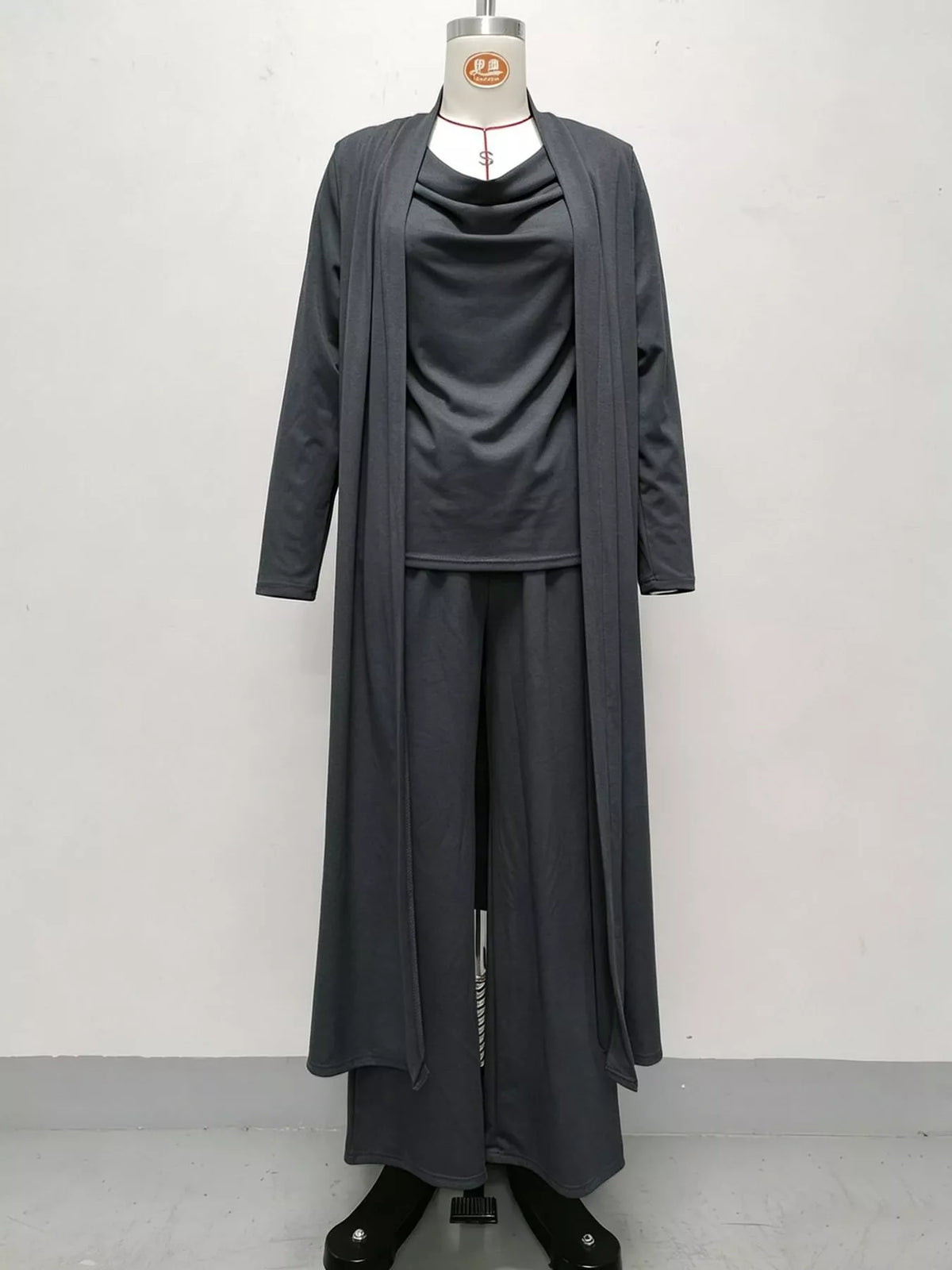 Cowl Neck Top, Cardigan and Pants Set