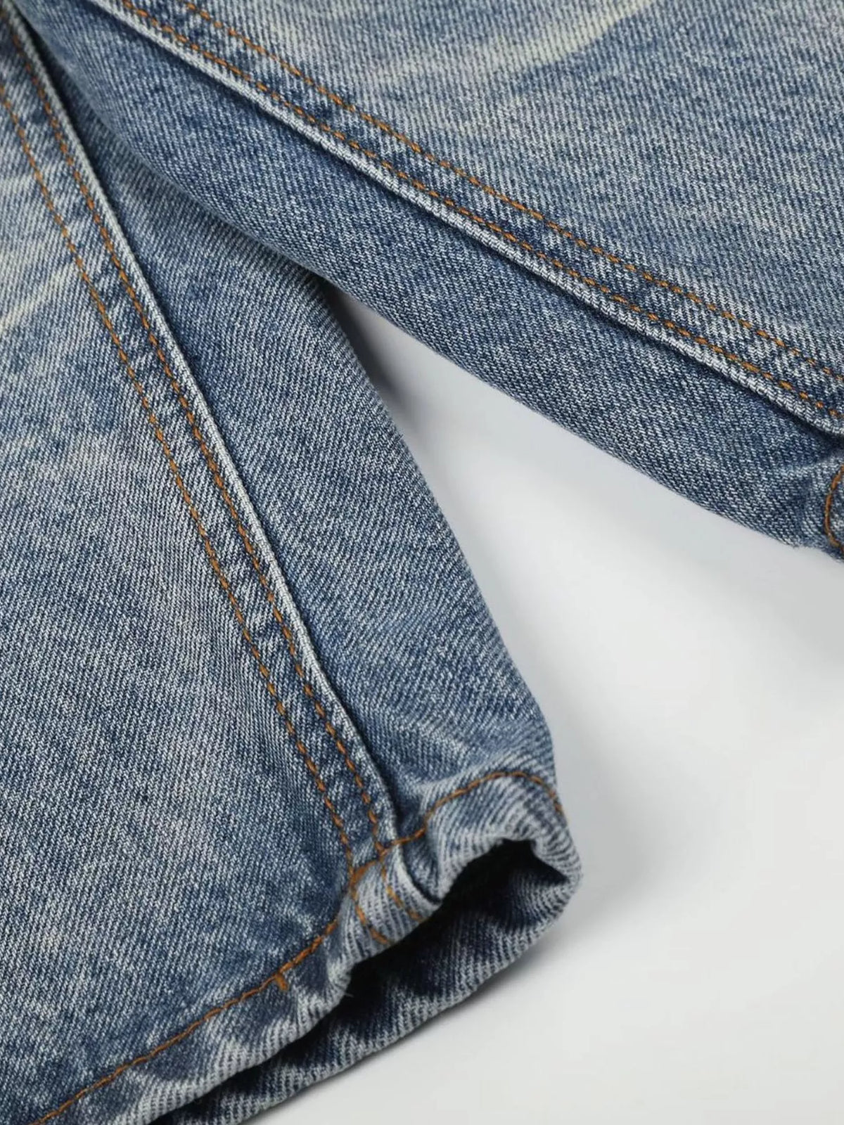 Blue Vintage Wash Wide Leg Denim Capris by TrendMaster
