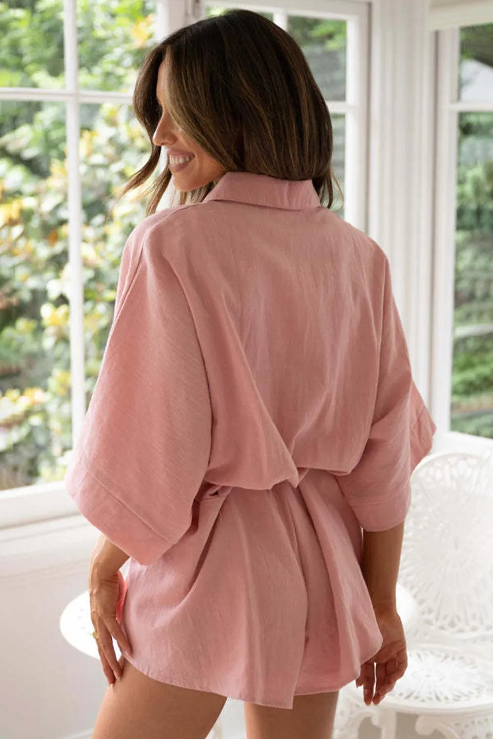 Collared Button-Up Romper