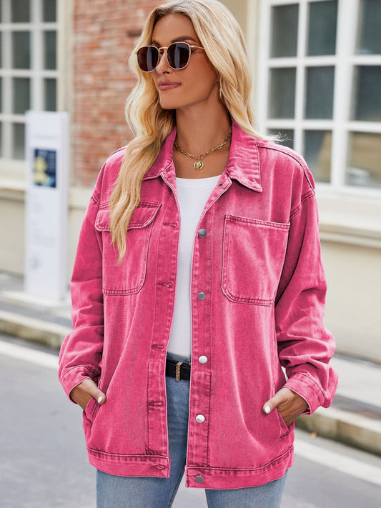 Classic Button-Up Denim Jacket by Manny