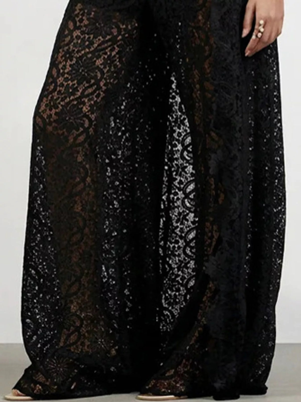 Openwork Lace Top and Pants Set