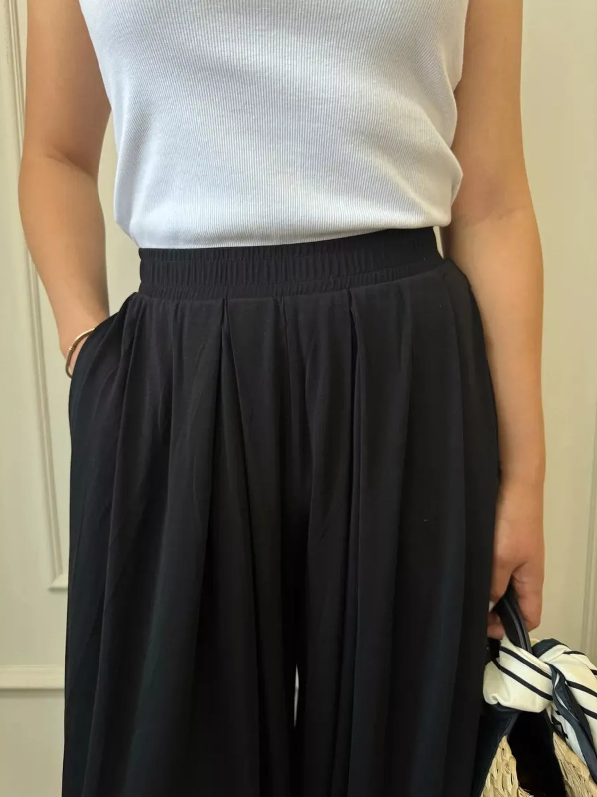 High-Waisted Pleated Wide-Leg Pants