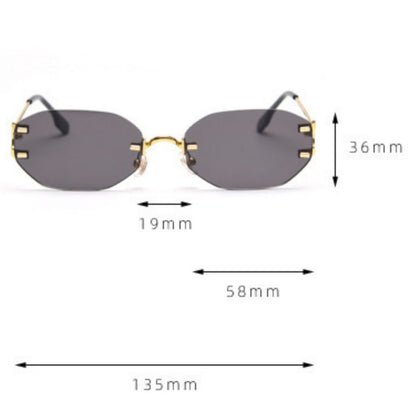 Ilussa Rimless Oval Sunglasses in gold