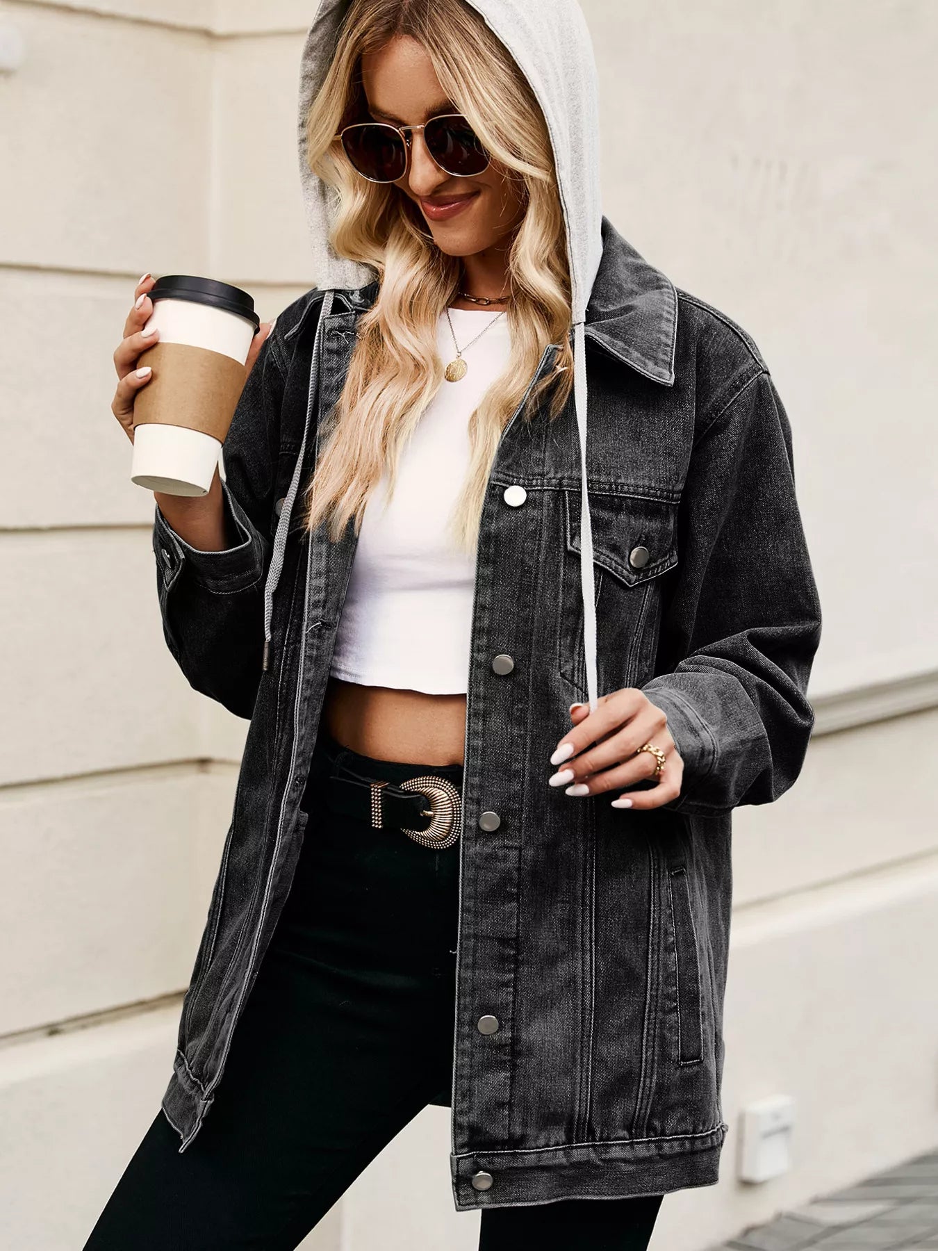 Oversized Washed Denim Jacket by Moni Wear