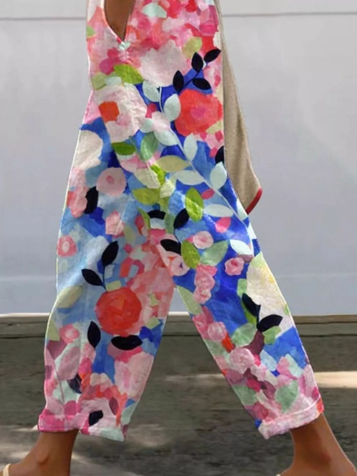 Floral Print Loose-Fit Pants
