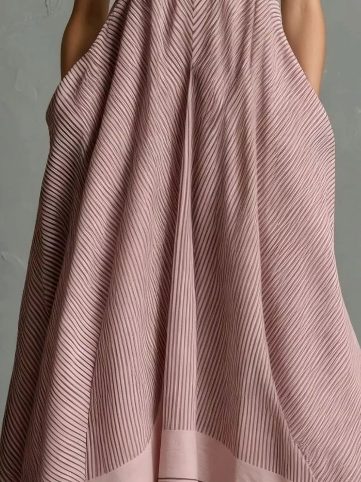 Striped Halter Maxi Dress with Pockets