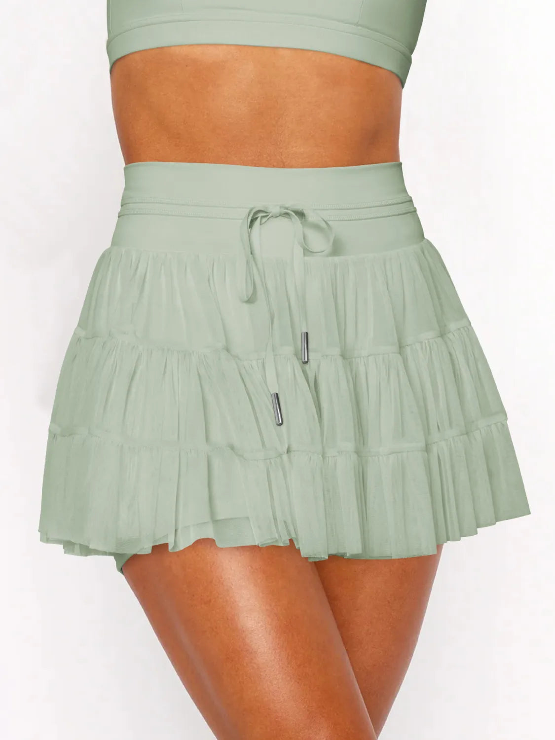 Ruched Tiered Mini Skort