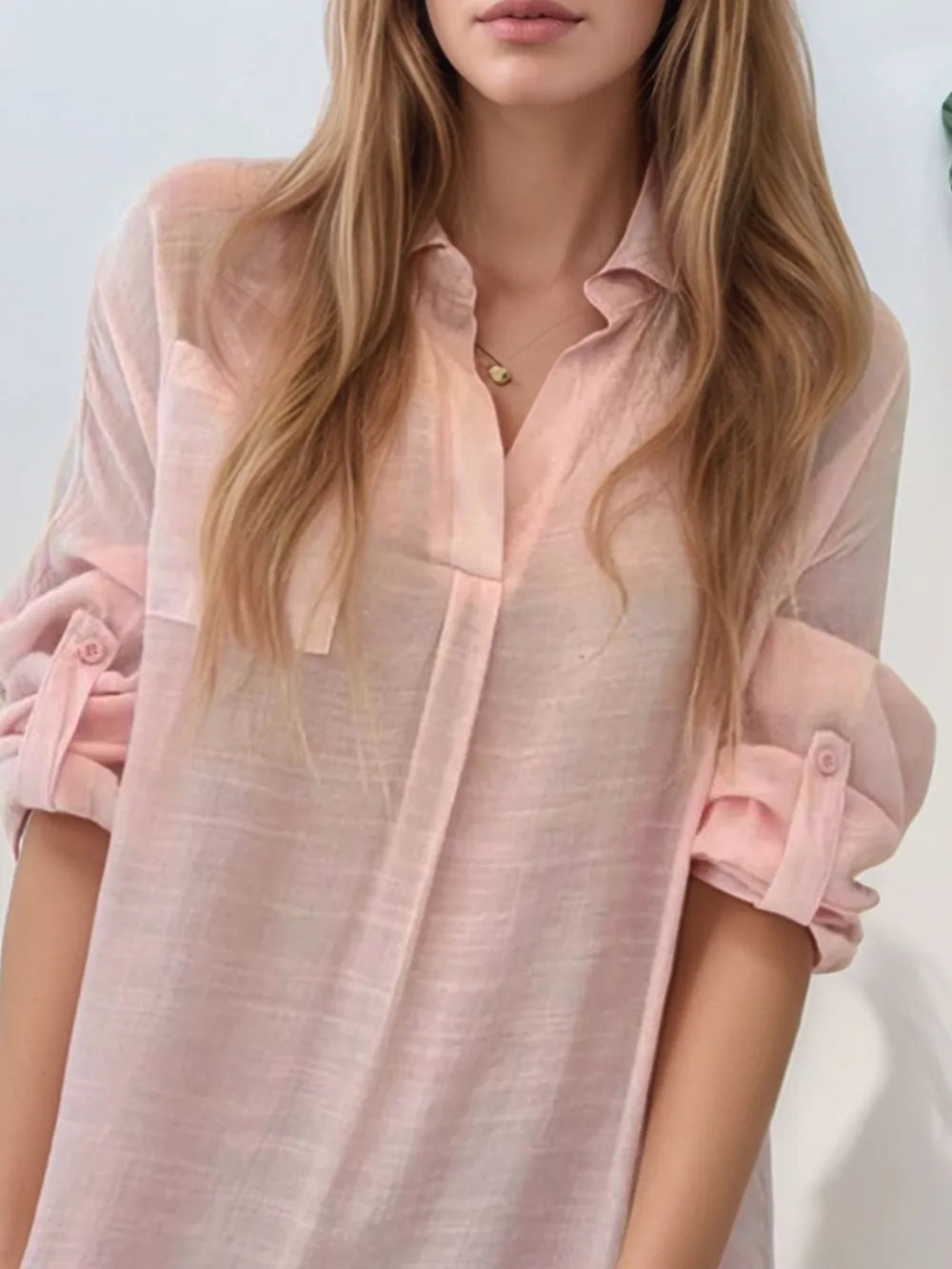 Roll-Tab Sleeve Mini Shirt Dress, Plus Size