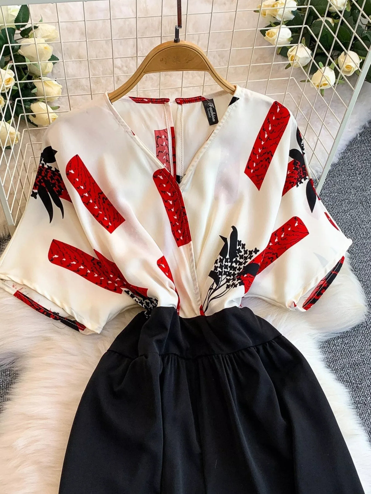 Printed Wide Leg Pocket Jumpsuit