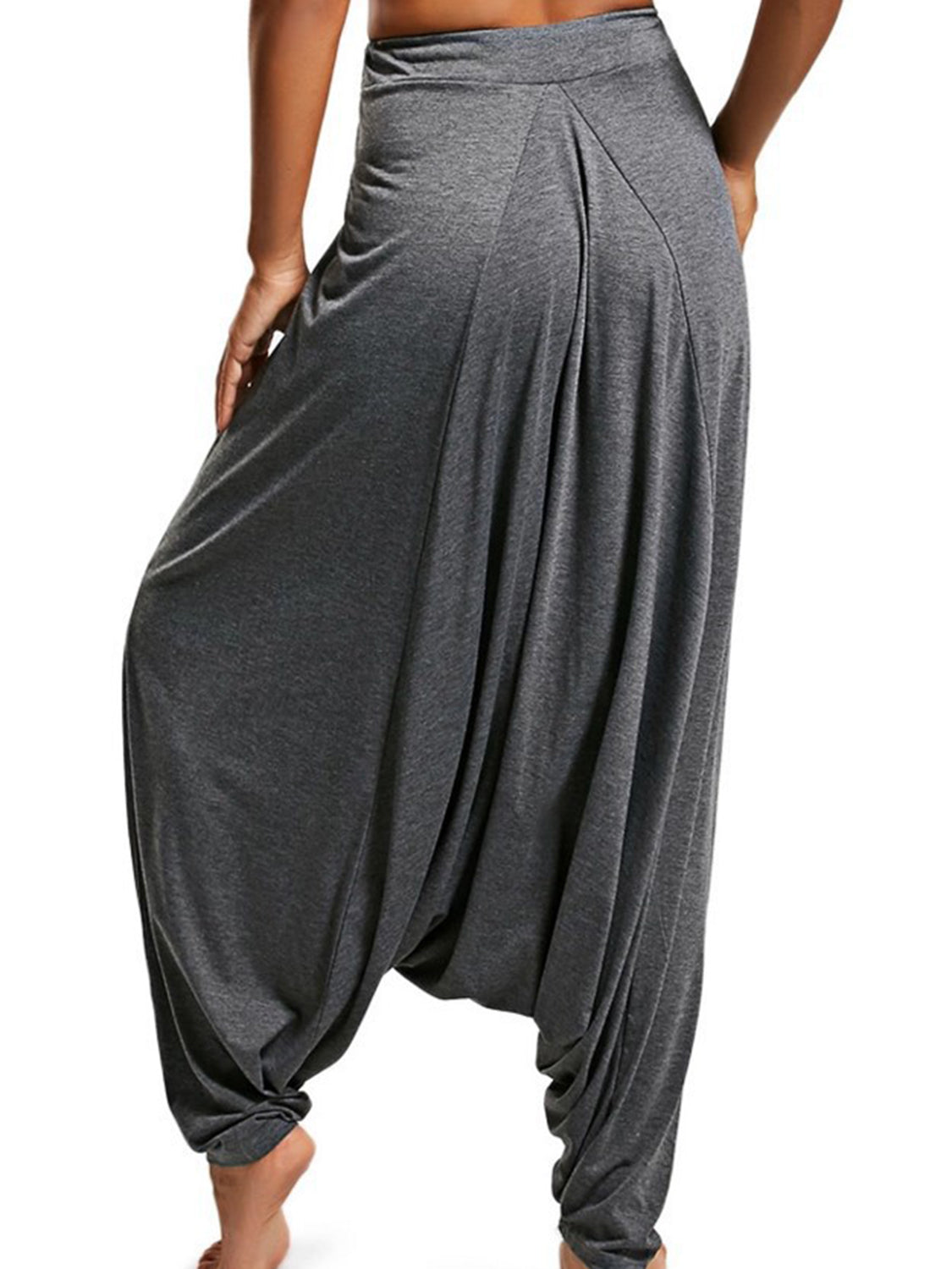 Tied Mid-Waist Long Harem Pants