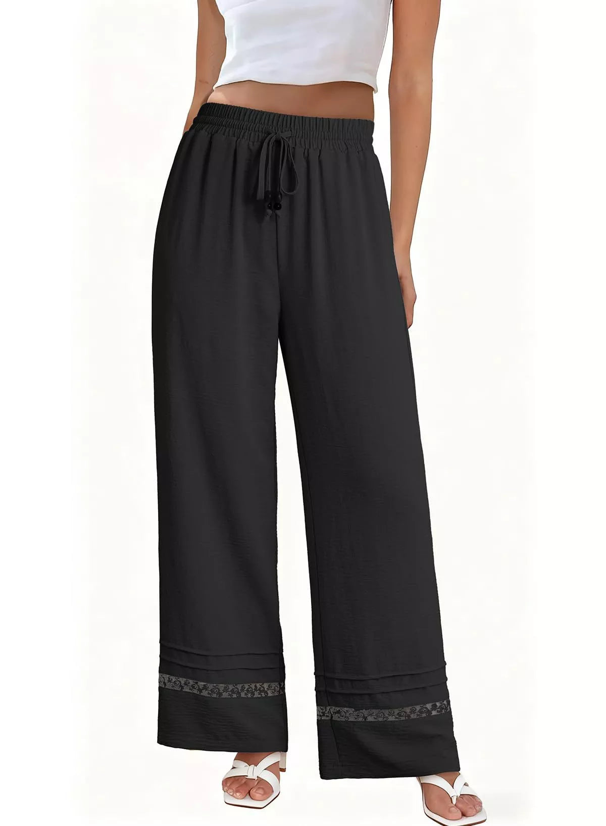 Tie-Waist Wide-Leg Pants