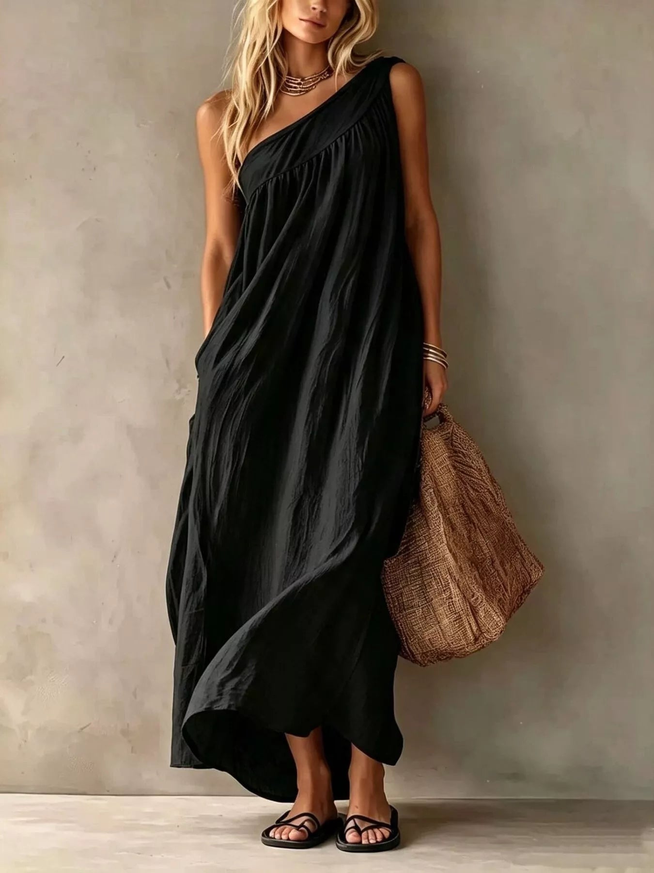 One-Shoulder Maxi Dress