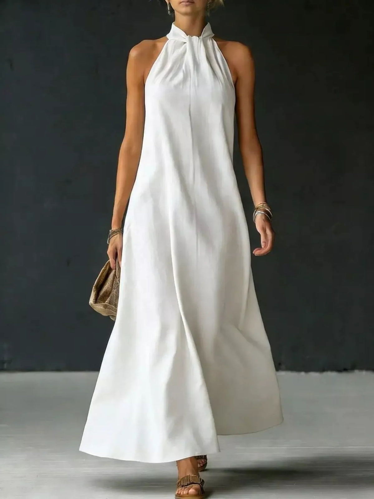 Halter Neck Maxi Dress, Plus Size