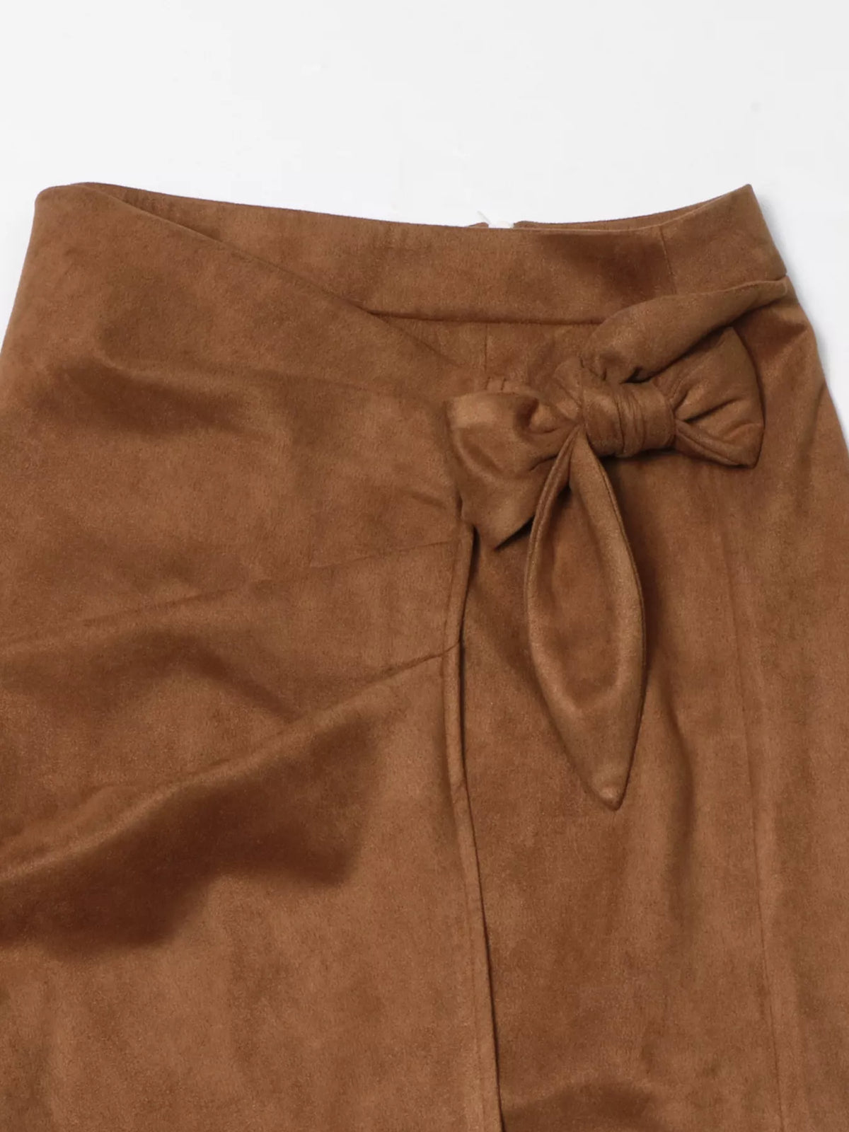 Wrap Midi Skirt in Brown