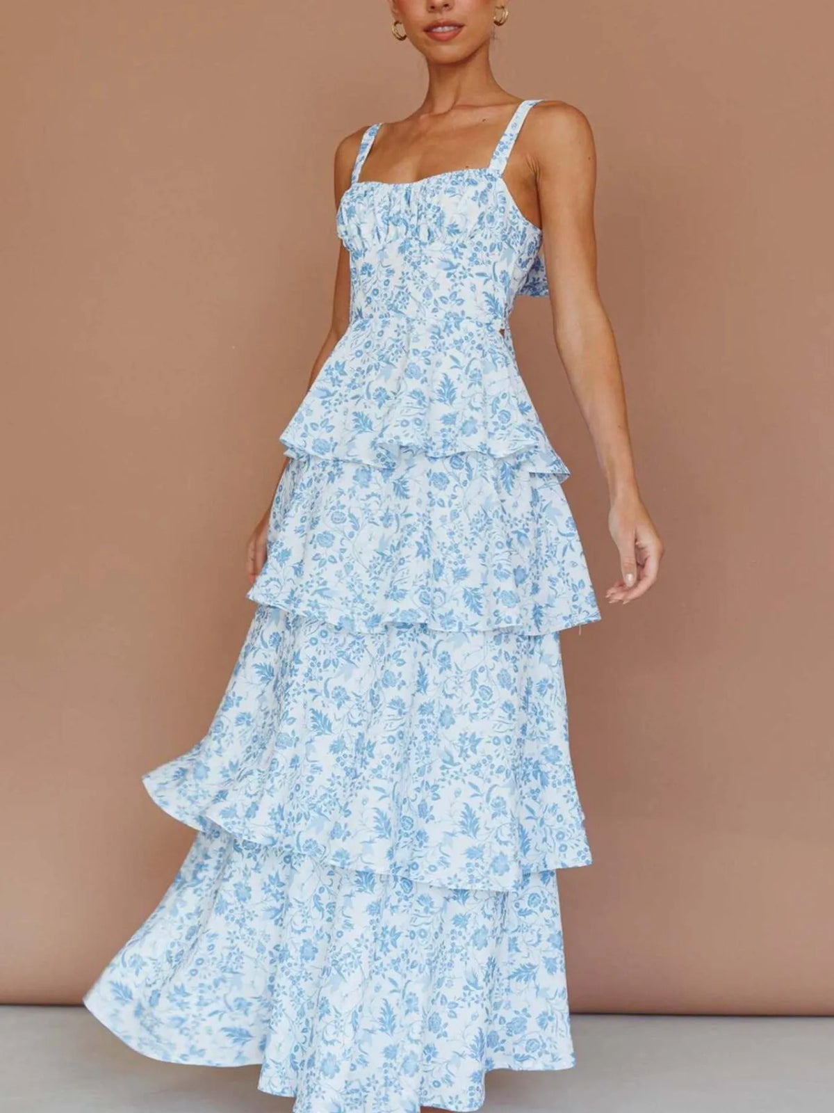 Floral Ruffle Tiered Maxi Dress