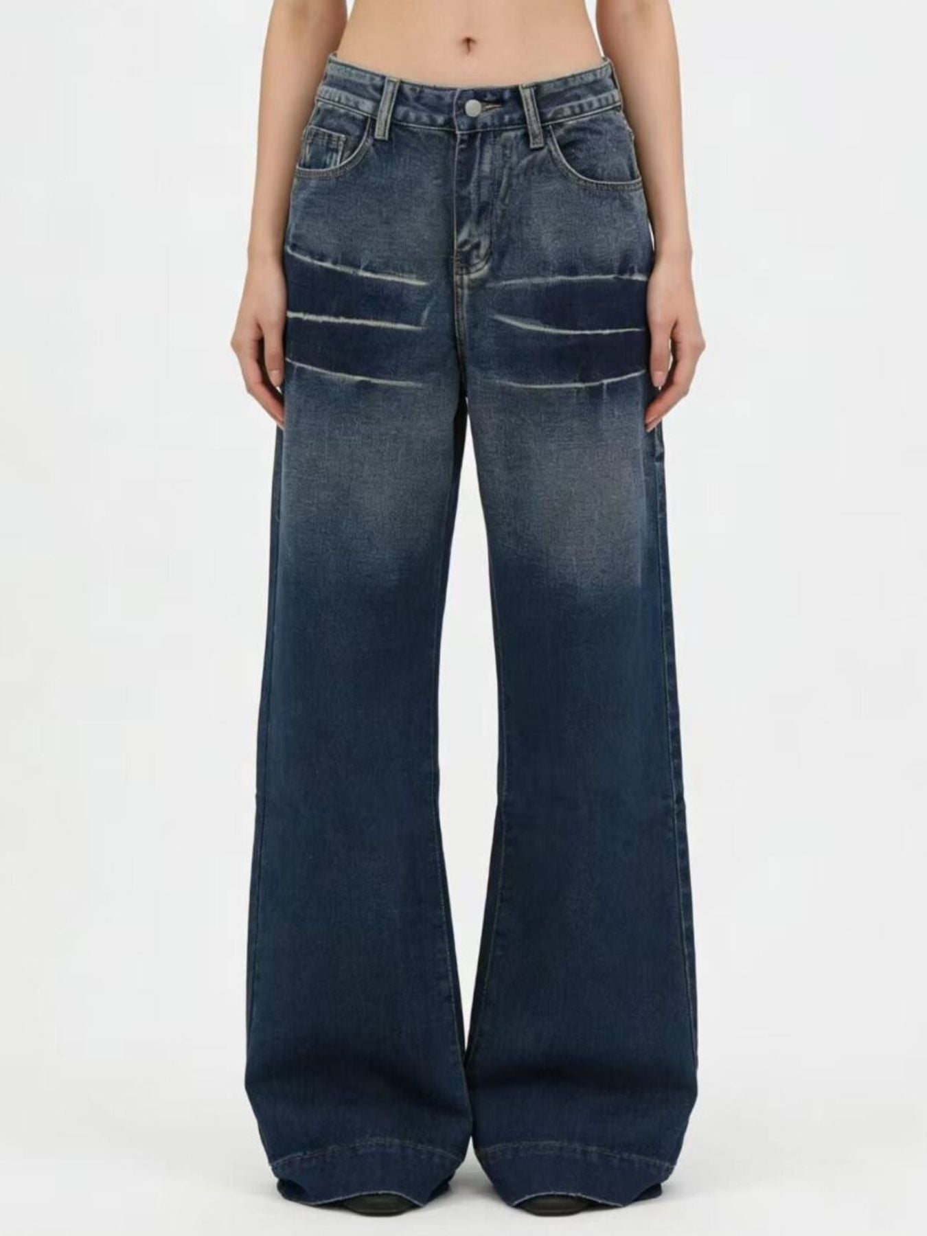 Classic Washed Wide Leg Jeans by Dreamy Drapes