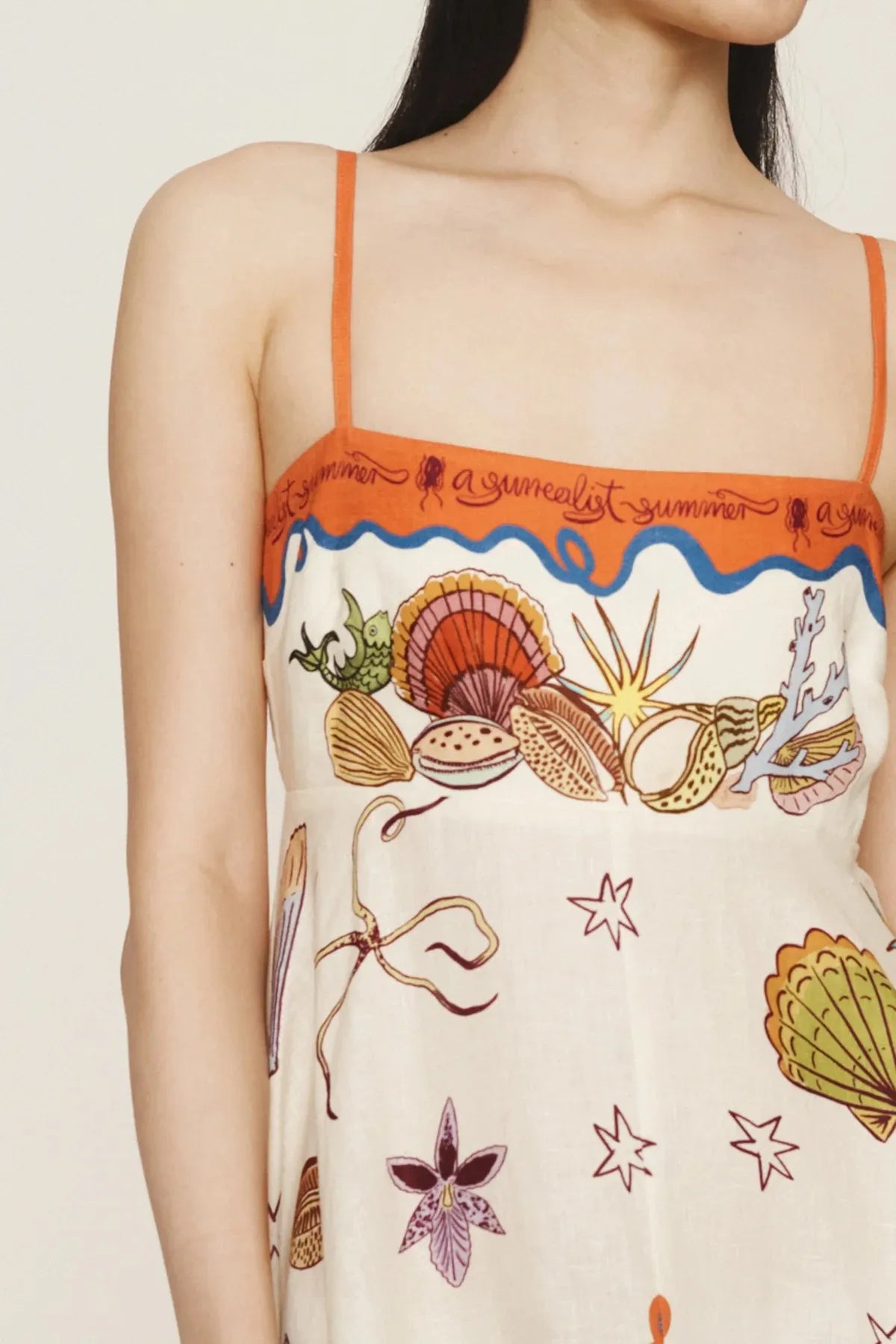 Smocked Square Neck Maxi Cami Dress in Multicolor