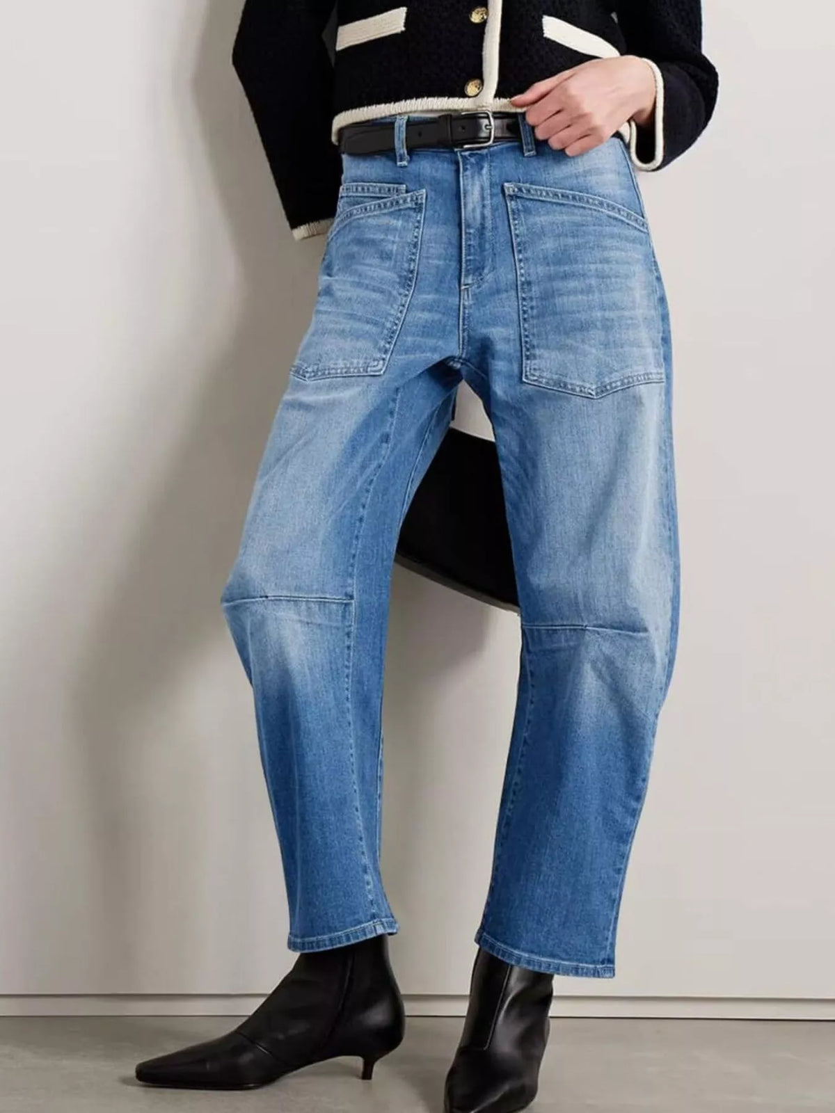 Wide-Leg Jeans with Patch Pockets by Dreamy Drapes