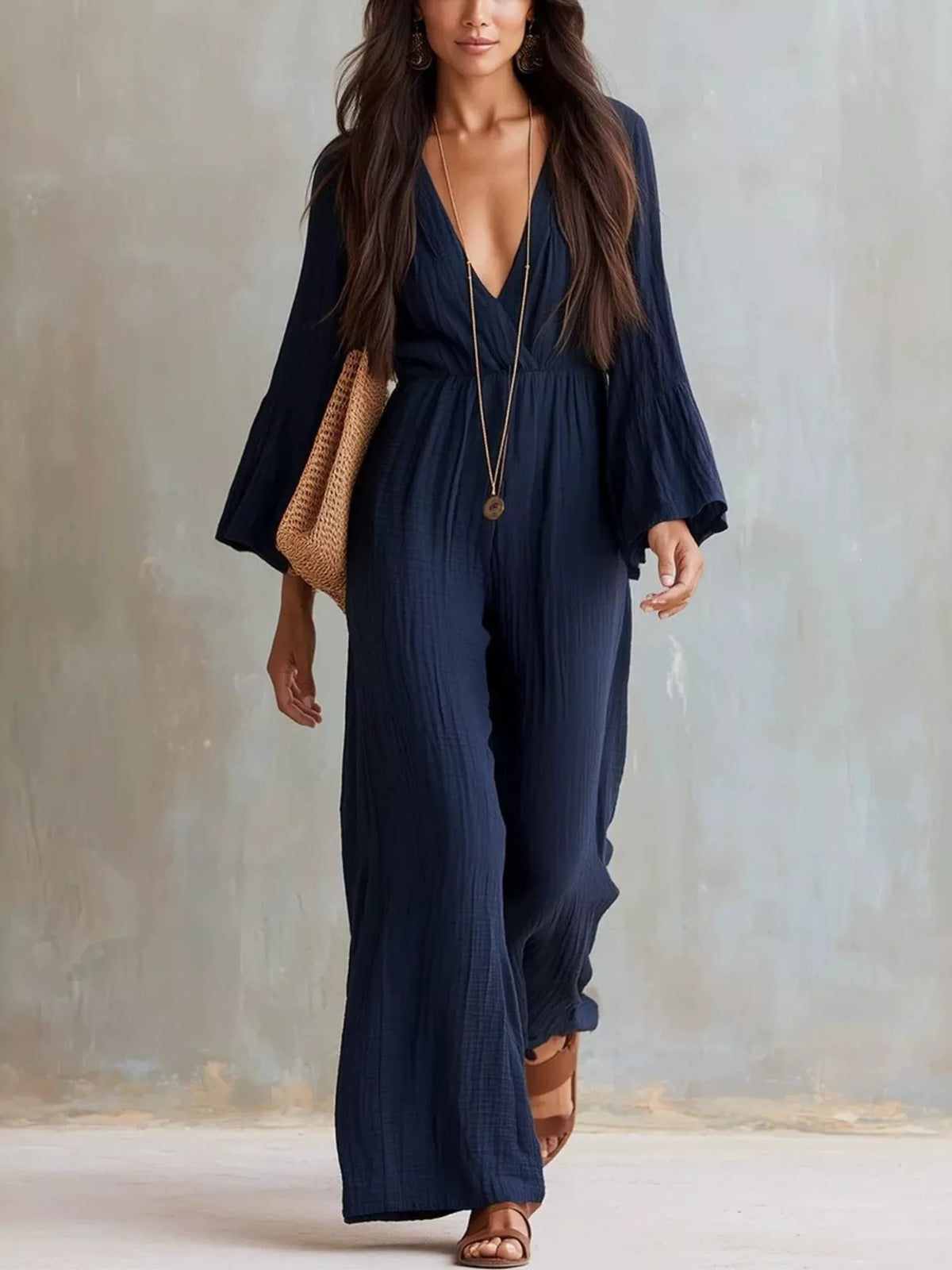 Flare Sleeve Jumpsuit