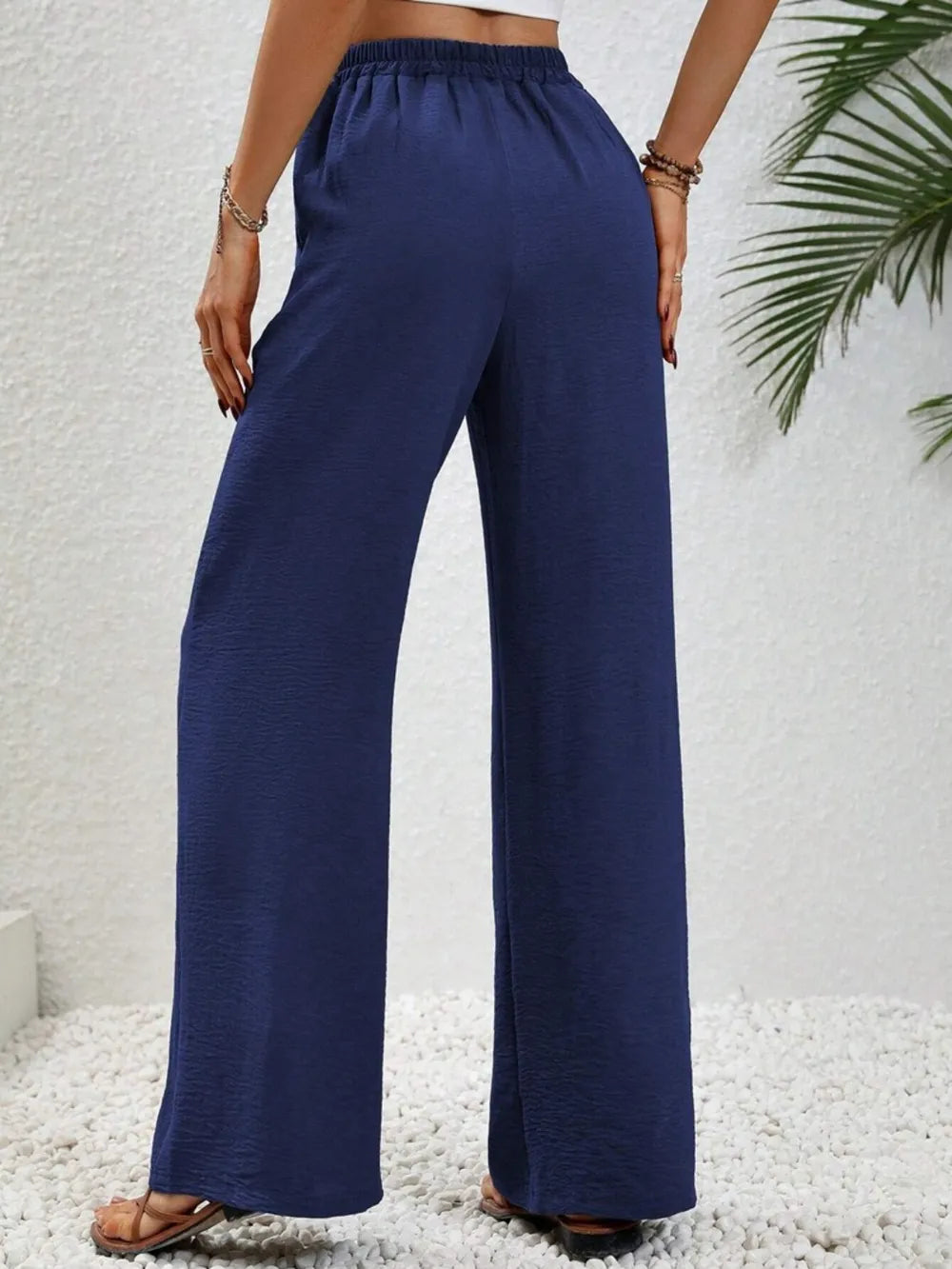 Wide-Leg Drawstring Pants