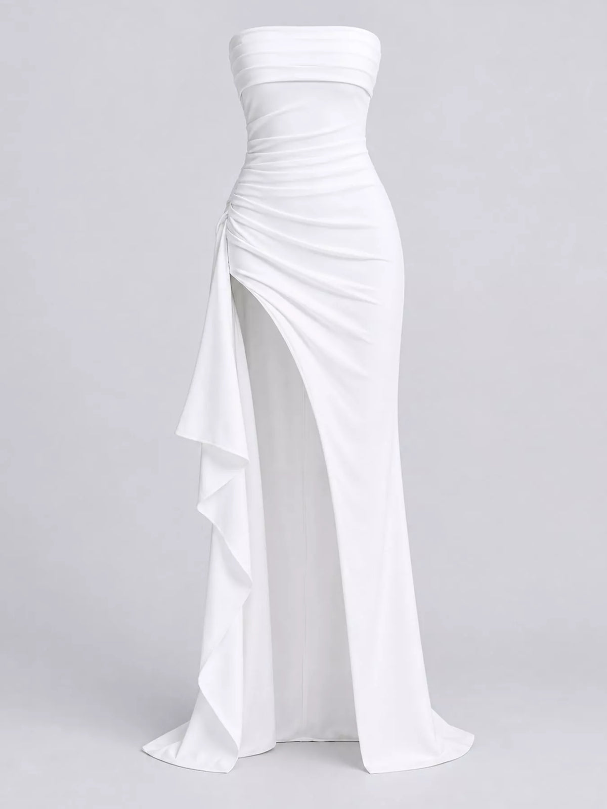 Strapless High-Slit Bodycon Maxi Dress