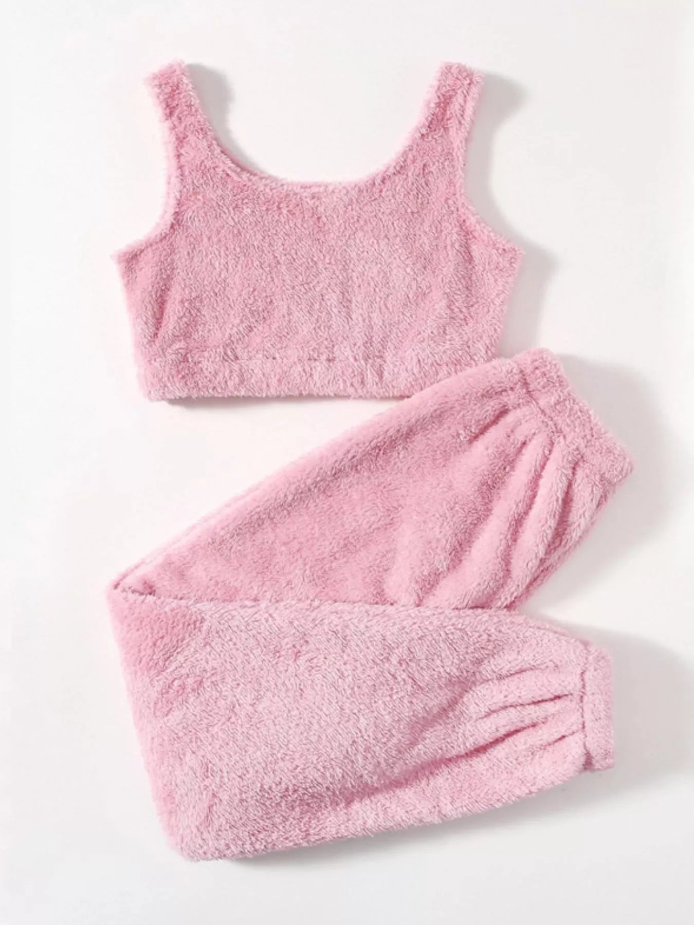 Cozy Plush Cropped Tank and Pants Set