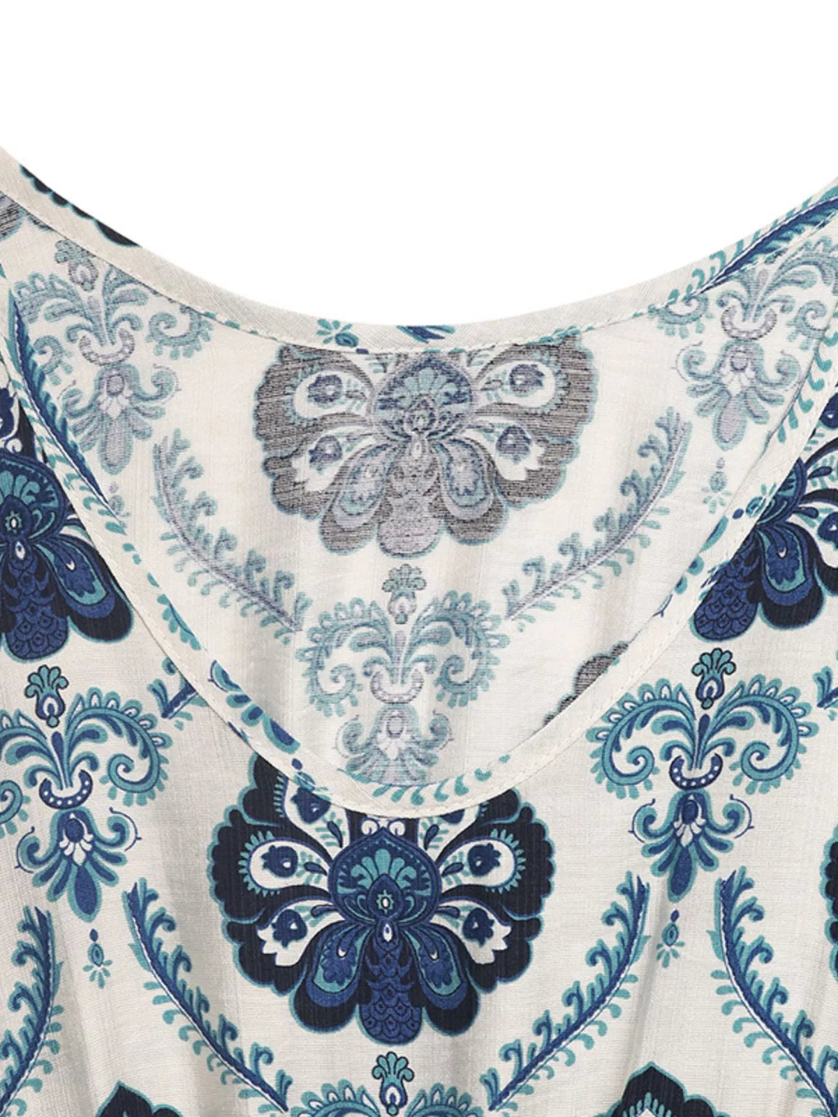 Printed Sleeveless Maxi Dress in Blue