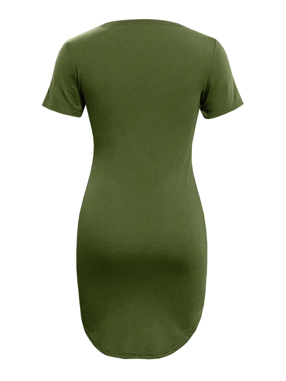 Short Sleeve Round Neck Mini Tee Dress