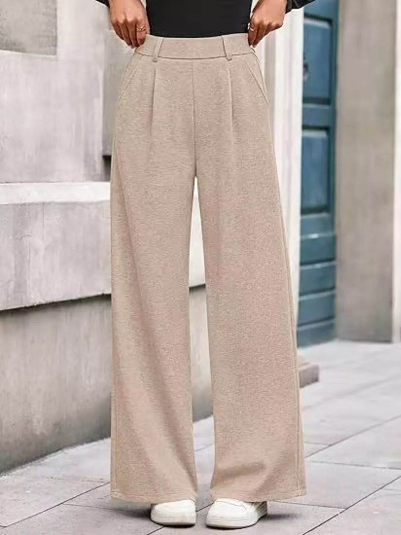 Slightly Stretchy Wide Leg Pants