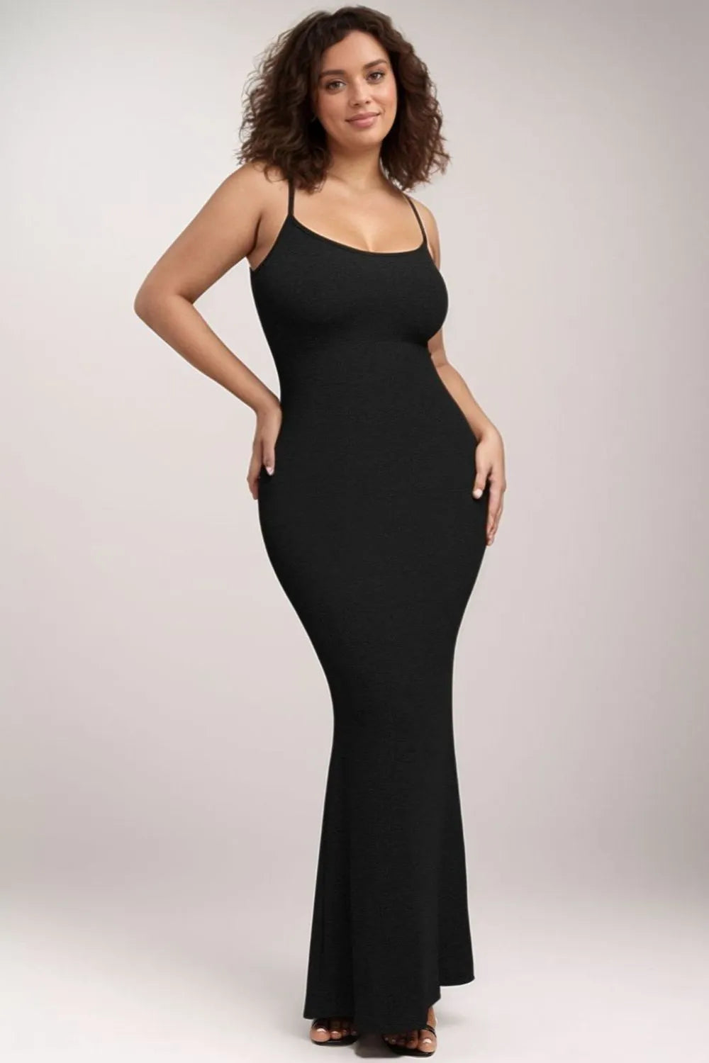 Basic Bae Built-In Shapewear Maxi Dress in Black