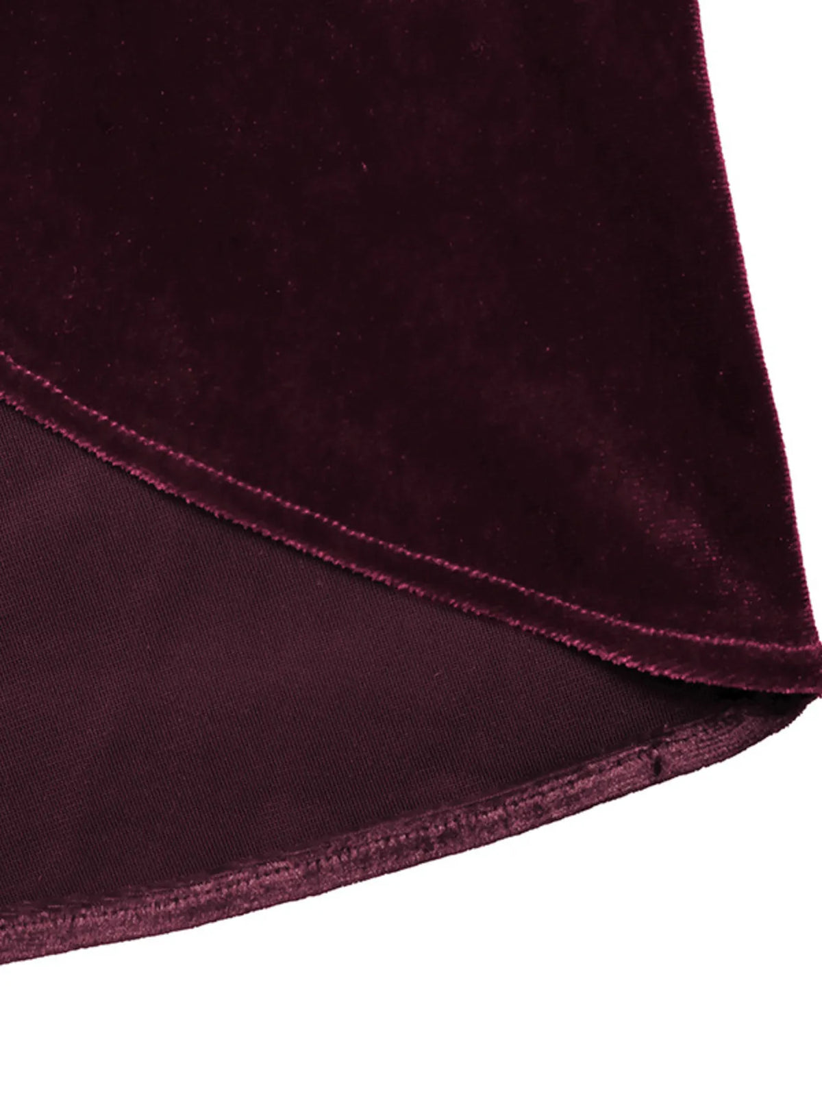 Side-Tied Velvet Skirt in Burgundy
