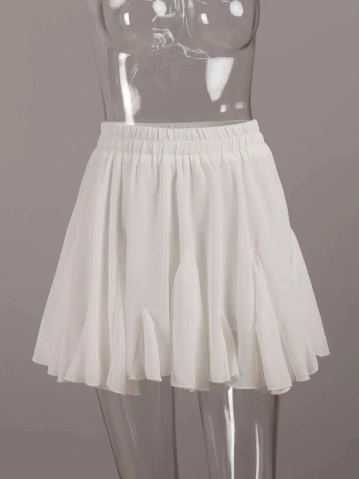 Ruffled-Hem Elastic Waist Skirt
