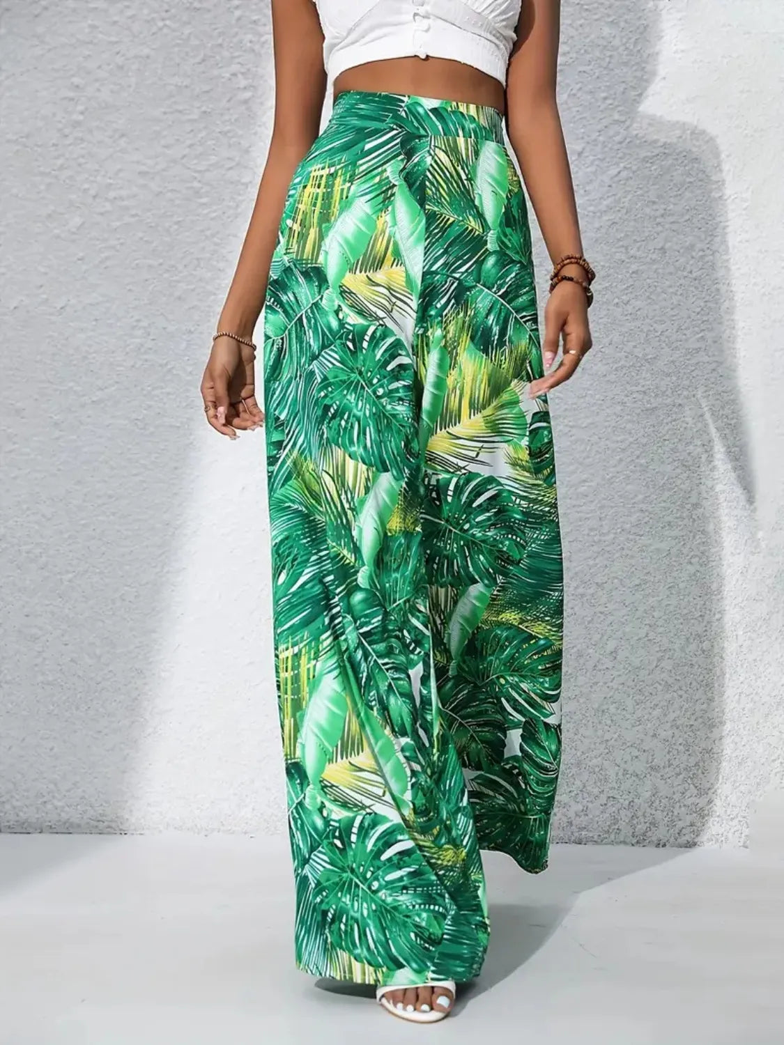 Printed High-Waist Wide Leg Pants