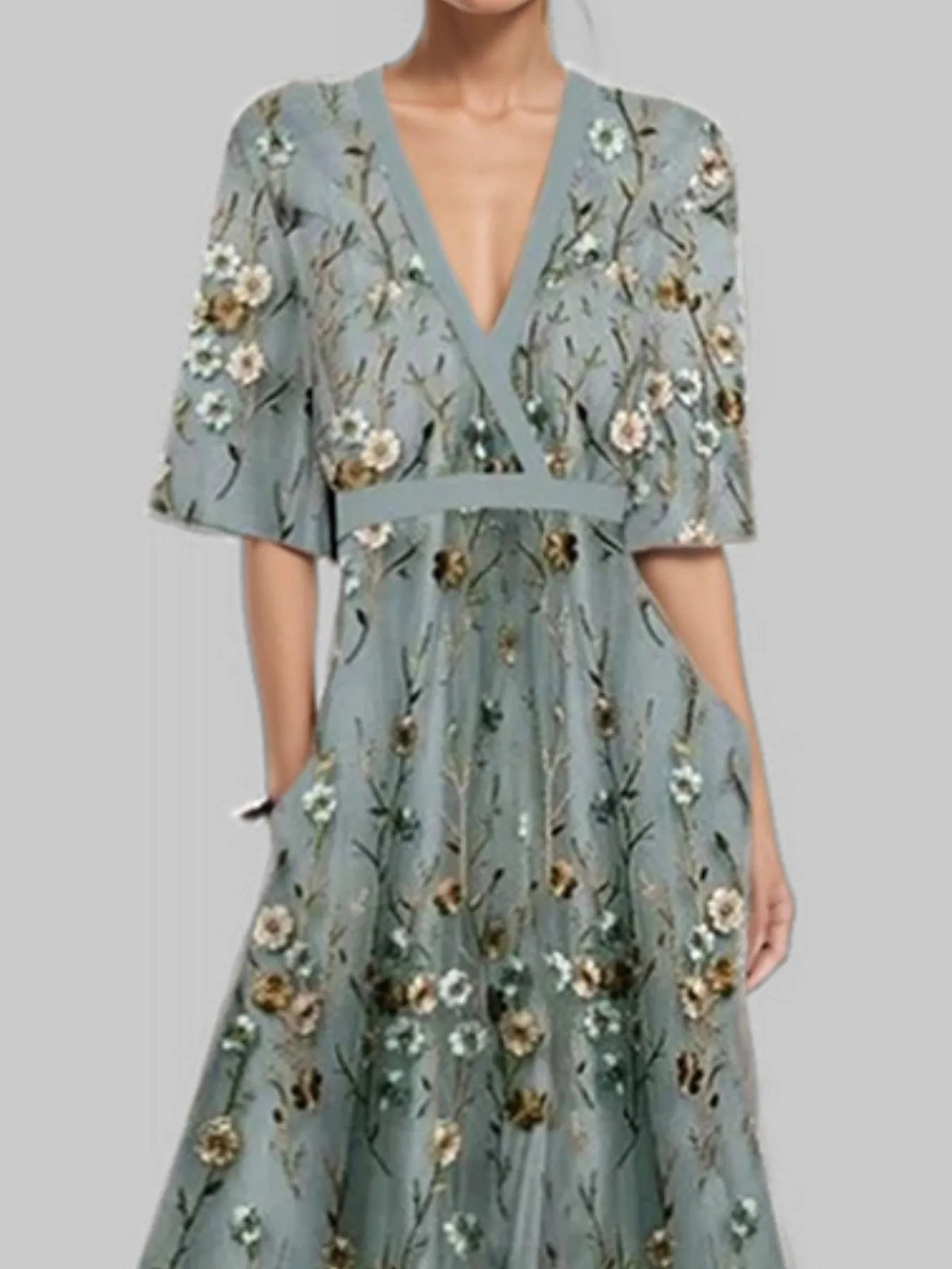 Floral Print Wrap Maxi Dress