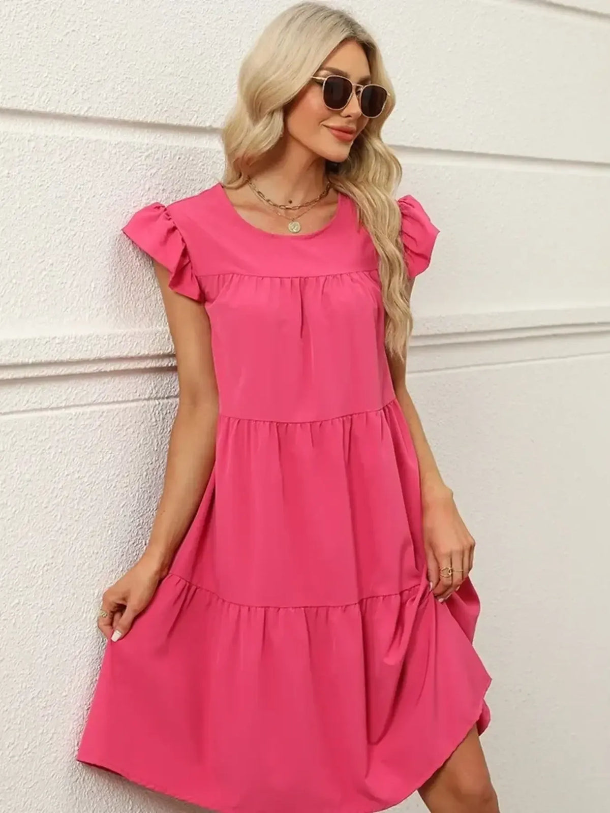 Tiered Ruffle Mini Dress by ArtisticExpression