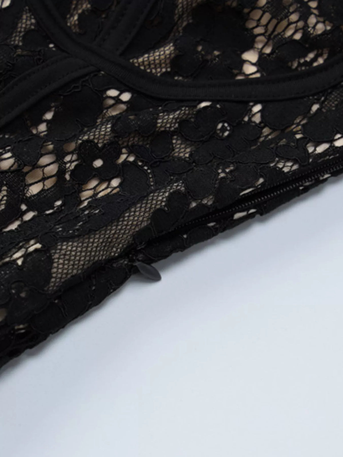Lace Spaghetti-Strap Mini Dress