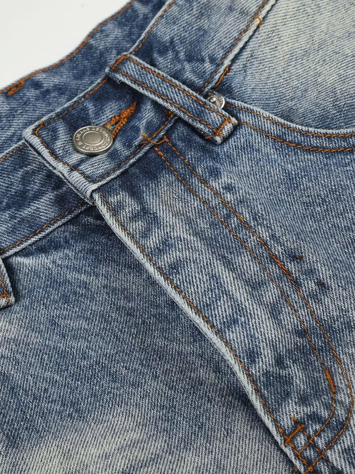Blue Vintage Wash Wide Leg Denim Capris by TrendMaster