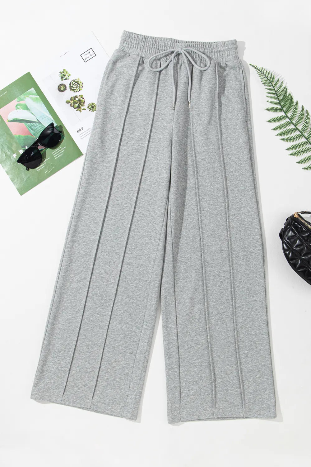 Drawstring Wide-Leg Active Pants